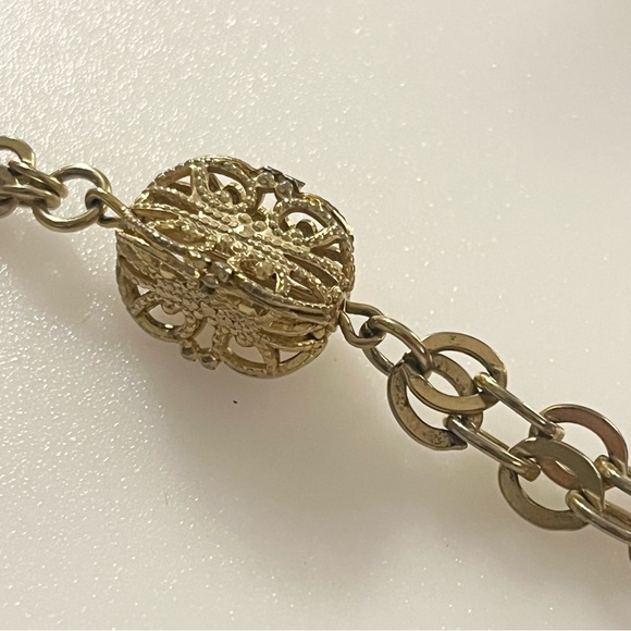 Vintage Emmons Gold Tone Tassel Pendant Chain Necklace - Picture 5 of 16